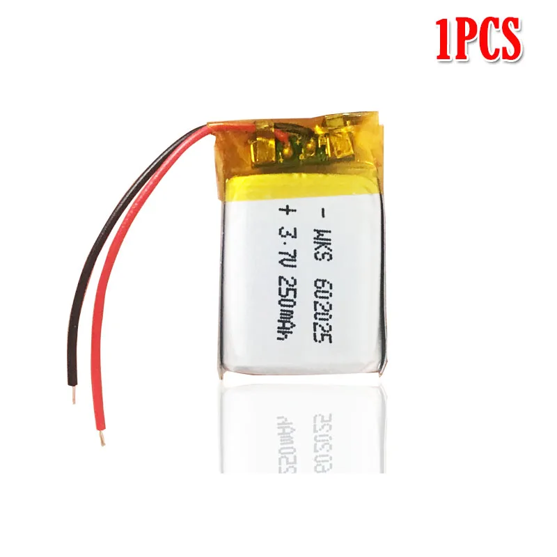 1pcs 250 мАч 3,7 в 602025 литий-полимерный литий-ионный аккумулятор для Mp3 MP4 MP5 gps psp DVR мобильных bluetooth Li-Po ячеек - Цвет: 1pcs