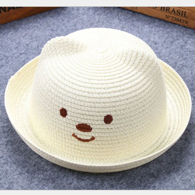 

Spring summer children babys boys and girls cat ears bear shape baby cover the sun Beach hat Flanging cap lm13