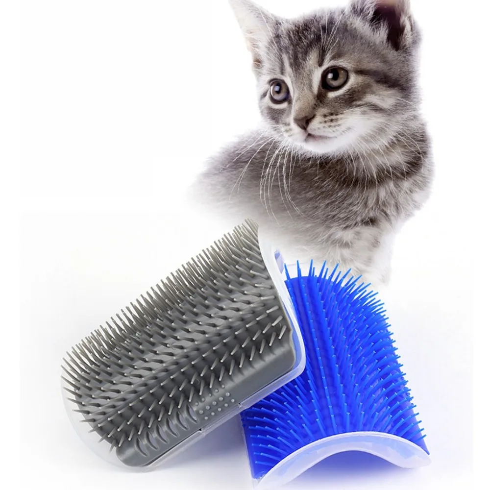 Corner Pet Brush Comb Play Cat Toy Plastic Scratch Bristles Arch Massager Self Grooming Cat Scratchers