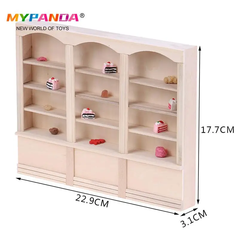 

1/12 Dollhouse Miniature Bookcase Display Shelf Modern Style Doll House Furniture Toys