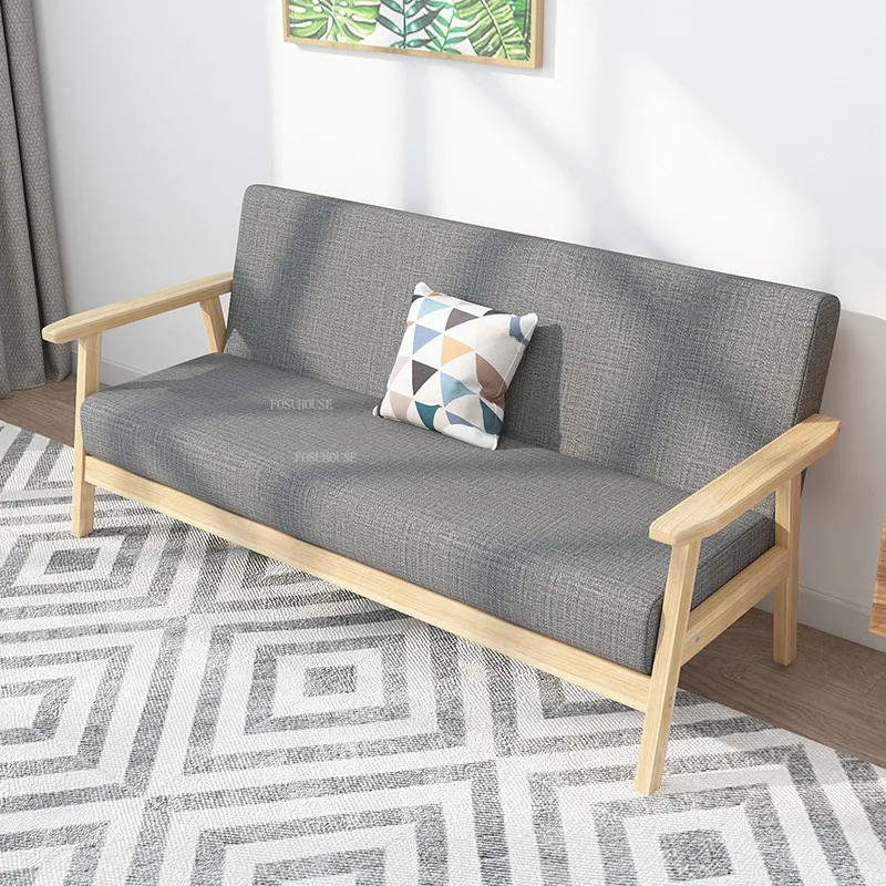 Скандинавская деревянная арт мебель для гостиной диваны маленькой квартиры