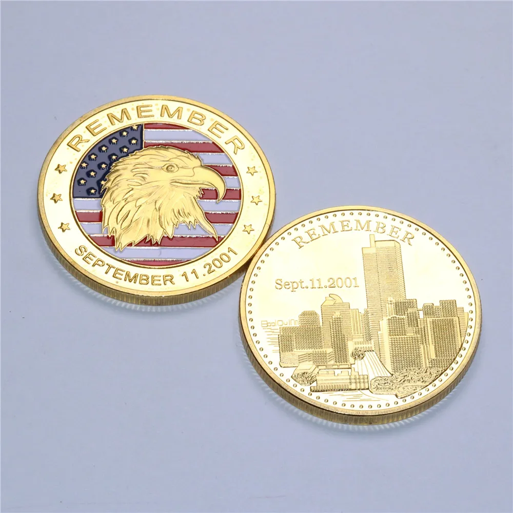 World Trade Center coin позолоченная монета 2001 американская Токен бесплатная доставка 5