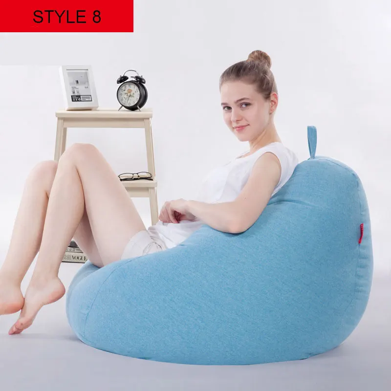 STYLE 8 Чистый цвет, сумка для гостиной, мебель для дивана, чехол для гостиной, модный стул Beanbag, льняная ткань, чехол для дивана, 90*80 см - Цвет: STYLE 8