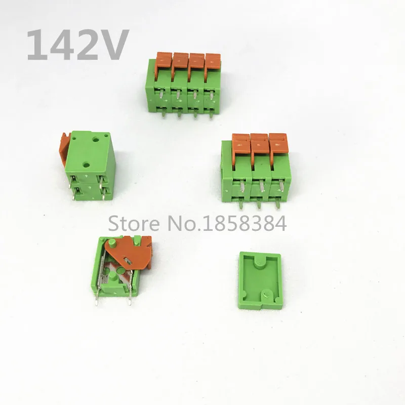 100 шт. KF142V 5 08 мм PCB пружинный клеммный блок KF128 5.08 2P 3P 4P 5P 6P 7p 8p 9p 10p клеммы