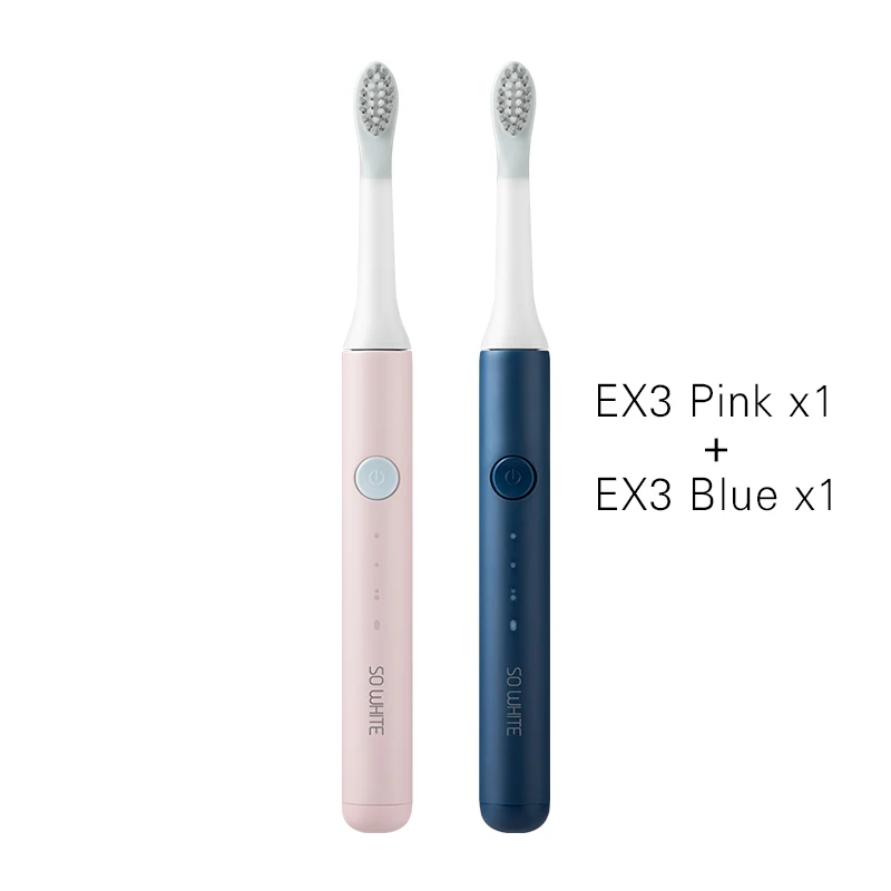 Xiaomi Mijia так белый EX3 sonic Электрический Зубная щётка щетки Dupont ультра sonic отбеливающий чистки зубов водонепроницаемый 31000 раз/m - Цвет: EX3 Blue and Pink