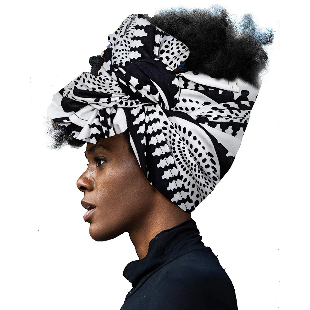 Shenbolen African headwraps in women hair accessories african material wax traditional Headtie headscarf Turban Cotton