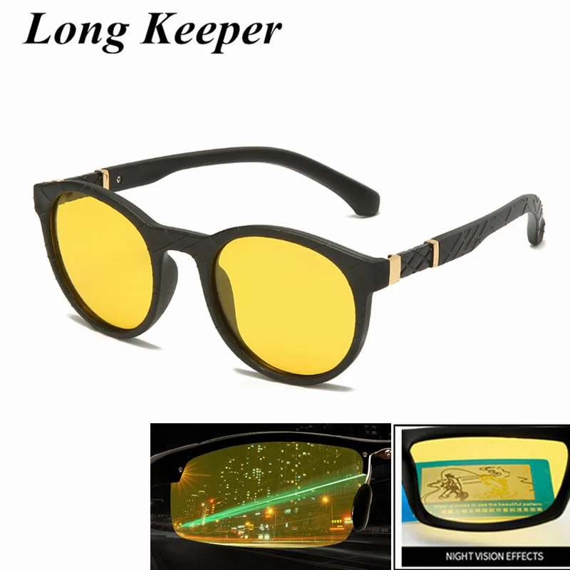 

Driving TR90 Polarized Sunglasses Women Anti Glare Driver Carbon Fiber Legs Glasses Round Men Night Vision Gafas De Sol UV400