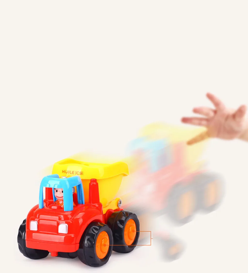 4pcs Friction Powered Car Toys Push And Go Construction Vehicles Cars Child Birthday Surprises For 1-3 Year Old Kids #C |