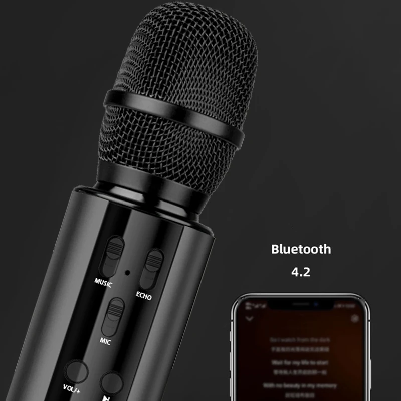 Беспроводной микрофон двойной динамик с конденсатором и Bluetooth караоке для