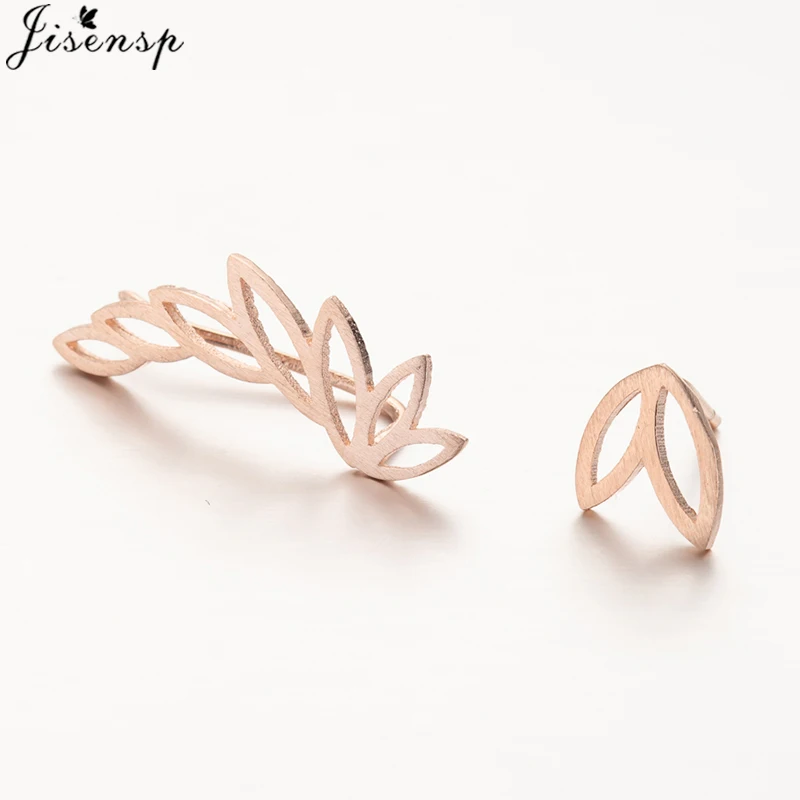 Jisensp 2019 New Arrival Copper Earrings Leaves and Brooch Stud Fashion Jewelry for Women Girls Best Gift bijoux | Украшения и