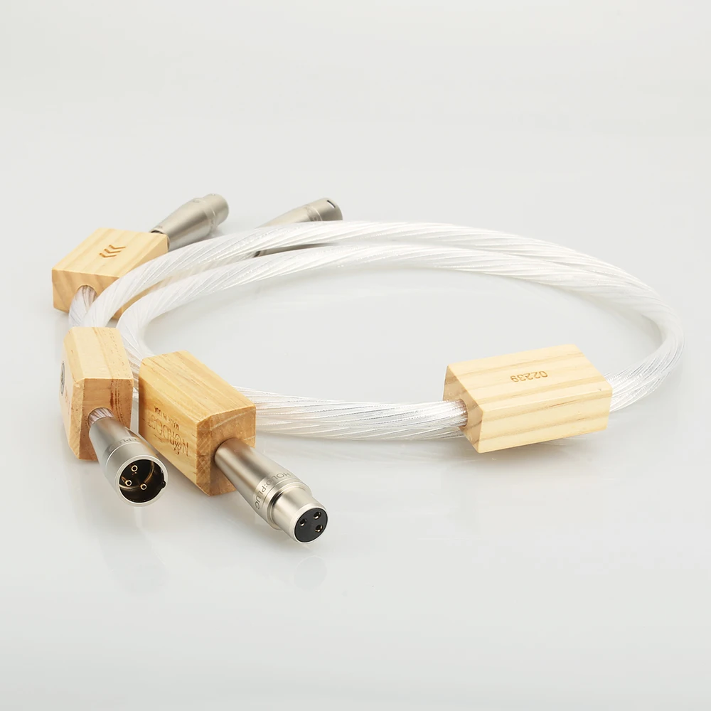 1 пара серебристых справочных соединений XLR баланс HIFI кабель аудиофил для