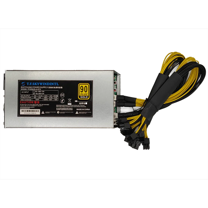 2000 Вт ПК Питание 2000W BTC APW7 + PSU горные Antminer Биткоин S7 S9 L3 Биткойн Майнер компьютерный
