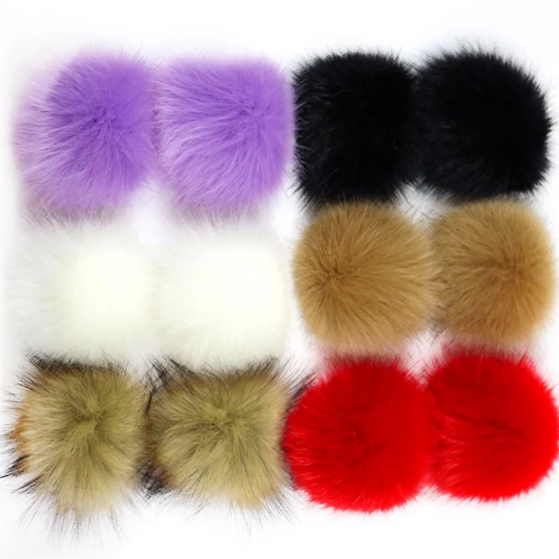 

Помпоны из искусственного лисьего меха, 8/10 см, 12 шт./лот