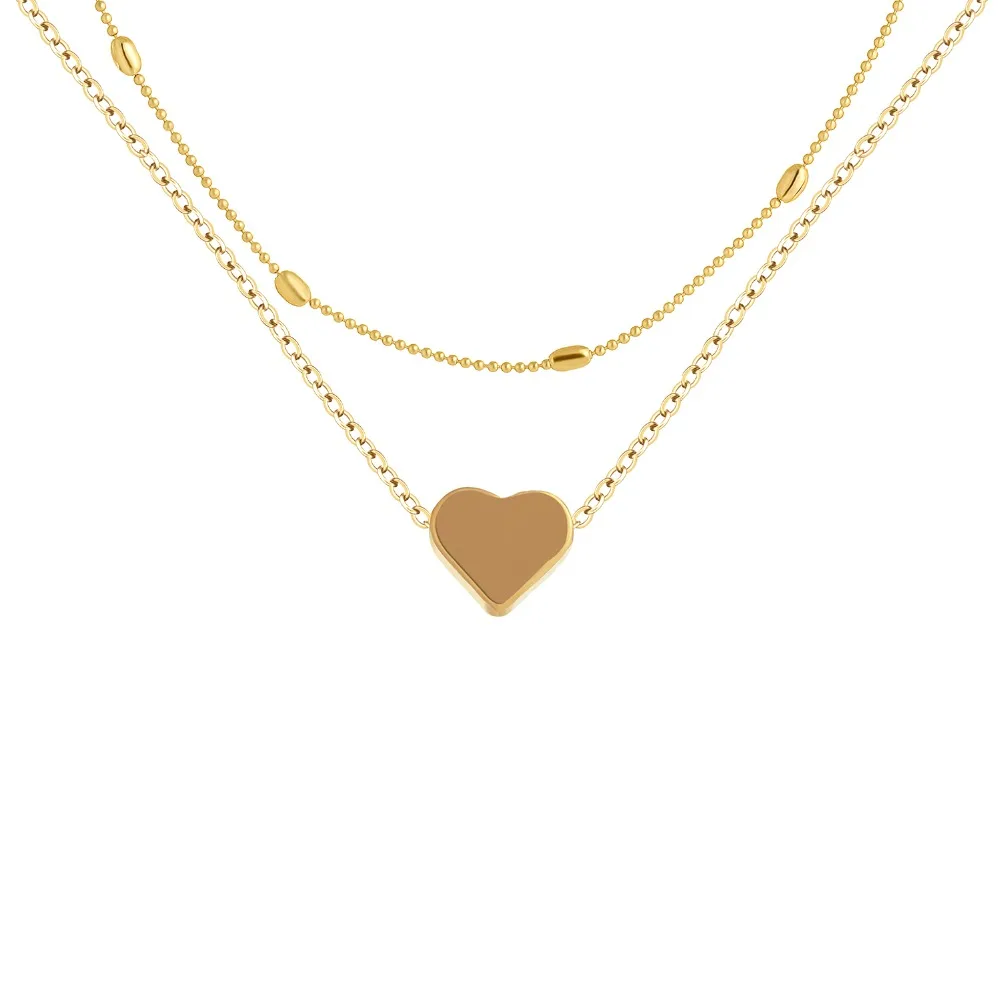 Женское Двухслойное ожерелье чокер с подвеской в виде сердца|Ожерелья подвеской|