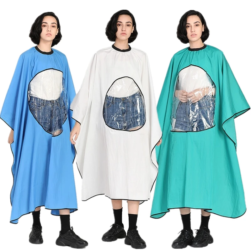 

Salon Professional Hairdressing Cape Hairdresser With Visible Window Waterproof Apron Barber Haircut Dyeing Perm Styling Cape