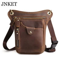 jnket new retro mens cowhide waist bag shoulder bag multifunctional sling bag leisure waist pack crossbody bag