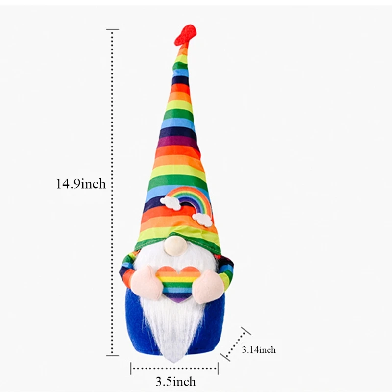 

Rainbow Gnome Tomte Dwarf Faceless Doll Stuffed Plush Toy Scandinavian Swedish Elfs Home Decoration Ornaments Gifts