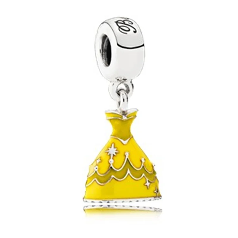 B-024 Серебро 925 Новое платье Мики Единорог Подвески бусины подвеска Подходит Pandora Браслеты и ожерелья для женщин DIY любителей ювелирных изделий - Цвет: B-024