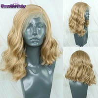 bluebird short side part body wave 13x4 gluesless bob wigs for black women futura hair heat resistant synthetic lace front wigs