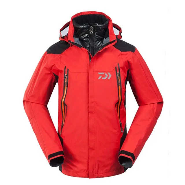 red coat Комплект из 3 предметов, новые комплекты одежды для рыбалки, мужской теплый набор спортивной одежды для активного отдыха, походная ветрозащитная одежда, куртка для рыбалки и штаны - Цвет: red coat