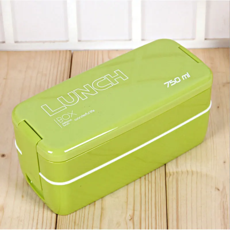 2 3 слоя японский Тонкий Bento Ланчбокс контейнер для еды Bento Ланчбокс с контейнер для ланча мешок микроволновой печи Сейф BPA бесплатно зеленый розовый - Цвет: Green