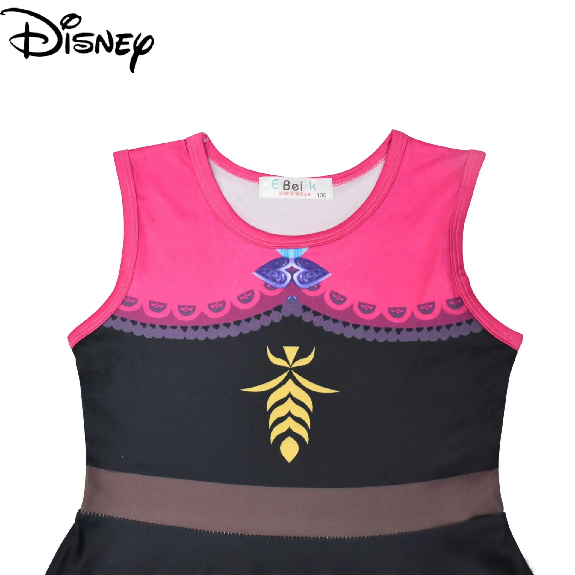 

Disney Frozen Dress Costume Princess Anna Girls Summer Sleeveless Milk Ice Silk Skirt kids dresses for girls