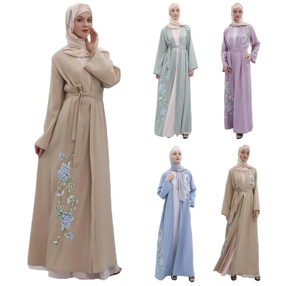 Женское цветочное кимоно кардиган длинное платье макси Абая мусульманский