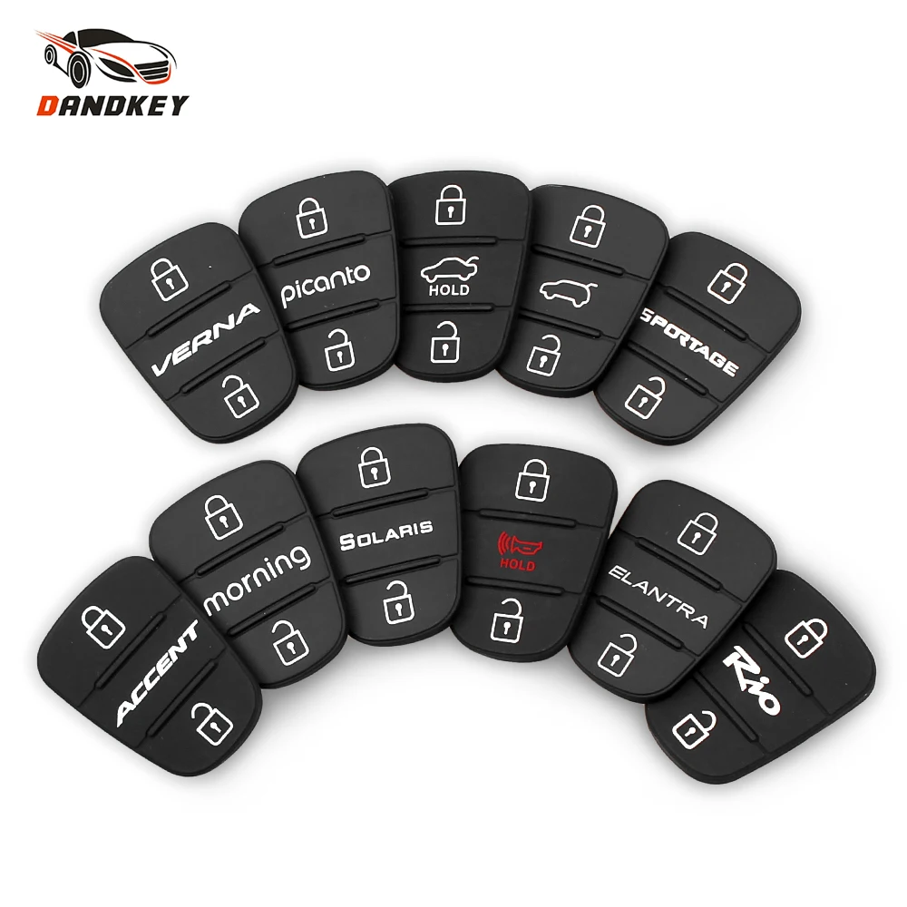 Dandkey 100pcs High Quality 3 Button Flip Car Remote Key Rubber Case Pad For Hyundai I30 IX35 Elantra Kia K2 K5 Rio Verna |