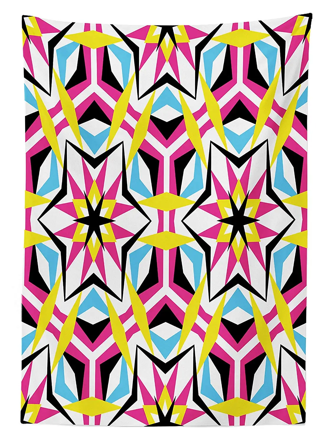 Psychedelic Декоративная скатерть 90s поп арт стиль яркий контрастный цвет Звездная