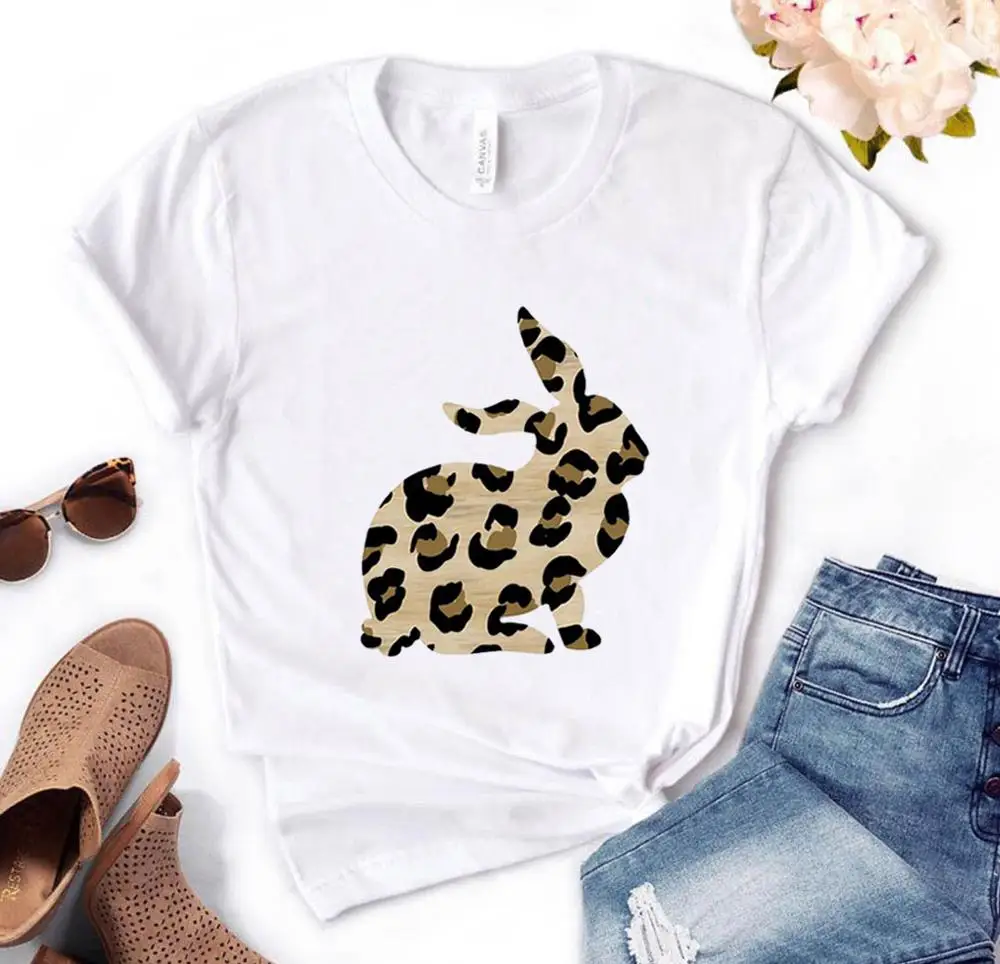 Женская футболка с леопардовым рисунком хлопковая Повседневная забавная