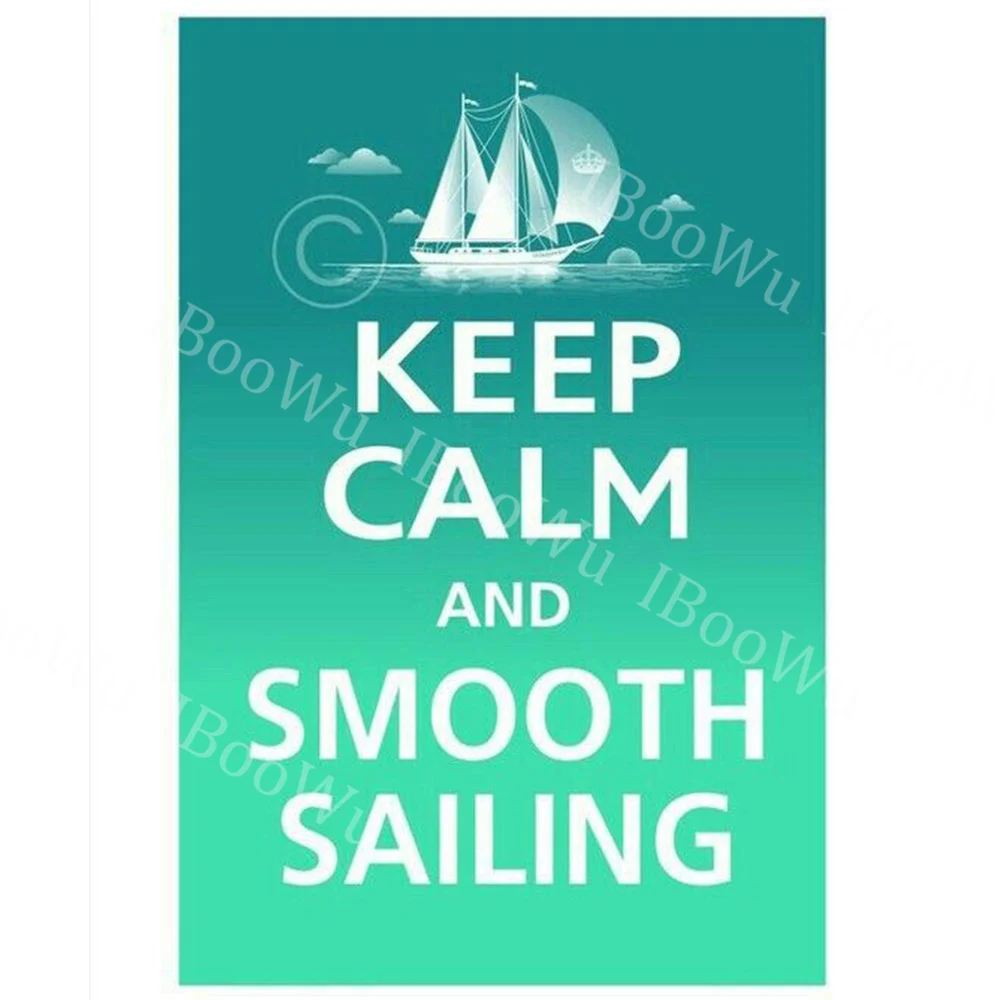 Сохраняйте спокойствие и переносите металлическую жестяную вывеска напиток