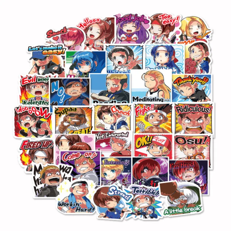 

10/40Pcs King of Fighters 97 Graffiti Waterproof Skateboard Travel Suitcase Phone Laptop Luggage Stickers DIY Kids Girl Toys