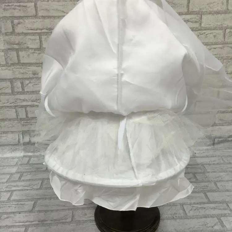 Popular White First Communion Dress With Bustle Lace Appliques Ivory Flower Girl Dresses Christening Kids Ball Gowns For Girls |