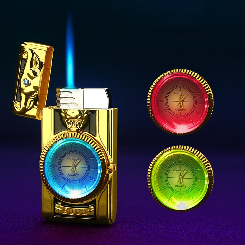

2020 new Men's gift watch turbo lighter gas lighter interesting extraordinary creative personality cigarette lighter
