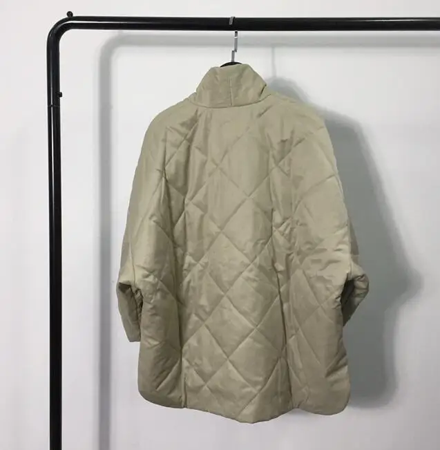 

Northern European short front rear long loose profile fall shoulder coat polperro Quilted Cotton Jacket