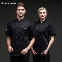 unisex chef shirt cook uniform chef work uniform catering chef cooking double breasted tops mens and womens work jackets coats