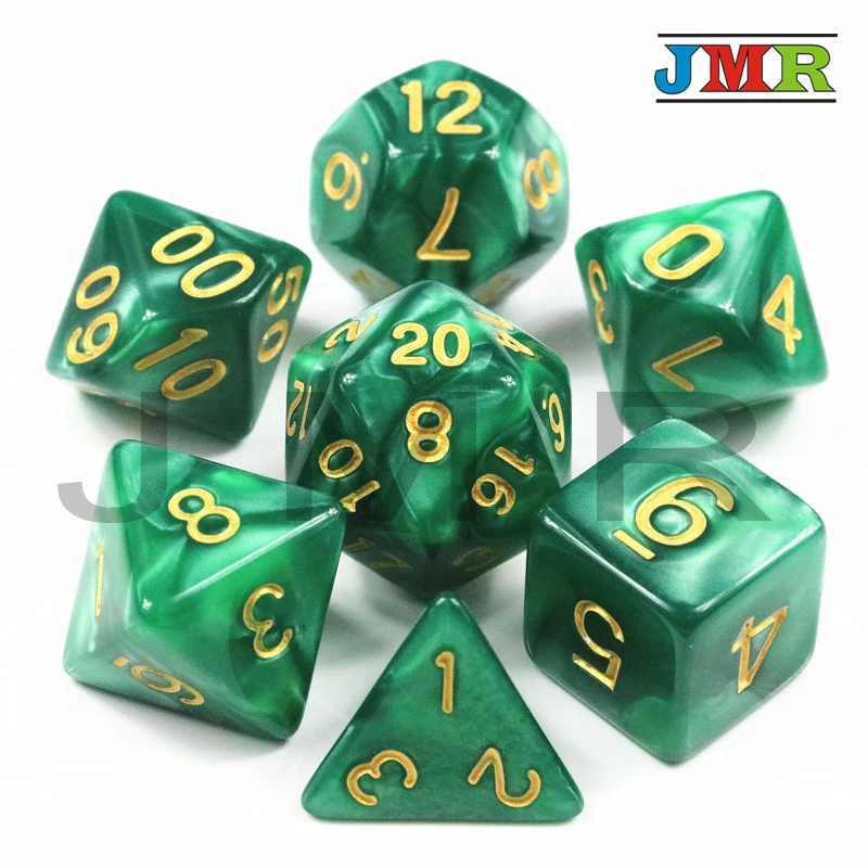 Фирменная Новинка Творческий 7 шт многогранные перламутровыми эффект кости D4 D6 D8