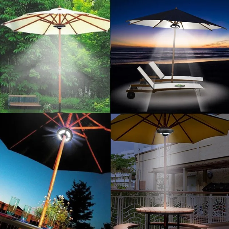 

LED Umbrella Lights Outdoor Patio Umbrella Lamp for Camping Tent Vacation Support USB Charging MD7