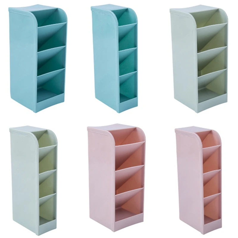 

Multi-function 4 Grid Desktop Pen Holder Office School Storage Case Made By Eco-friendly Wheat Straw Desk Pen Pencil Organizer