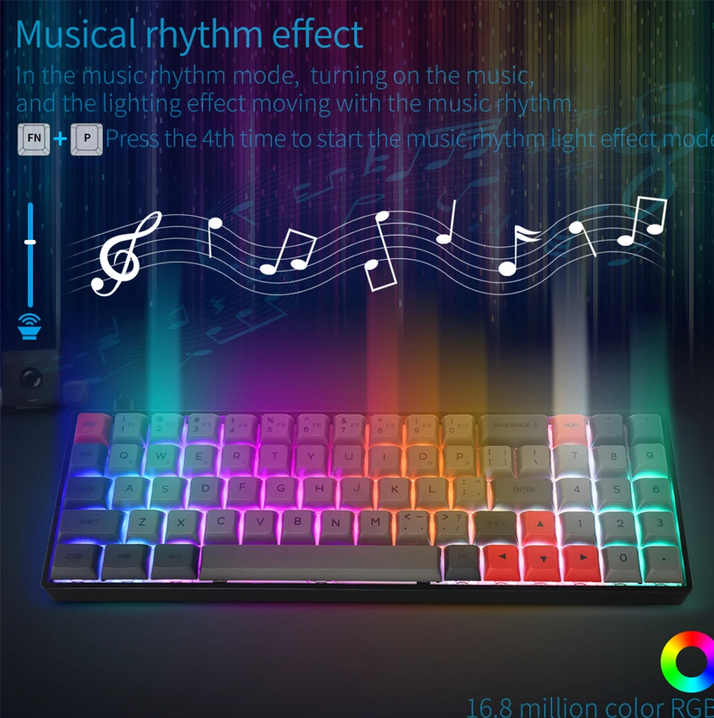 sk71 71 keys bluetooth wireless usb wired gaming mechanical keyboard notebook desktop tablet keyboards rgb backlit hot swappable free global shipping