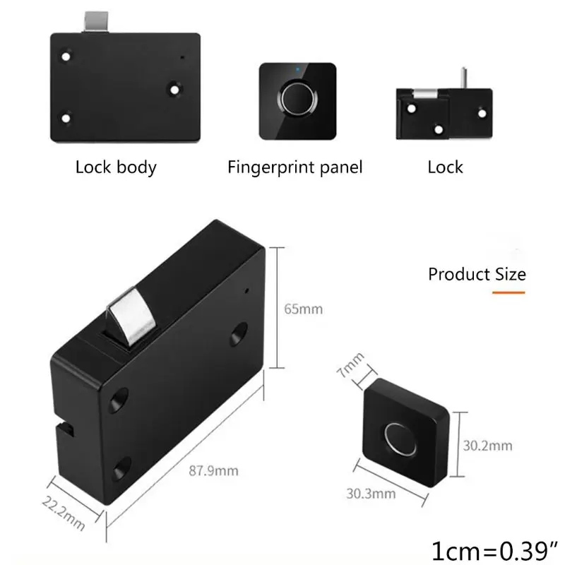 

1Set Anti Theft Automatic Fingerprint Lock PC Aluminum USB Intelligent Electronic Lock for Drawer Cabinet Furniture Safety