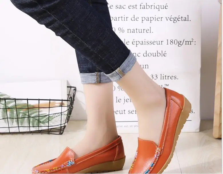 Лоферы женские из натуральной кожи повседневная мягкая обувь в стиле ретро туфли