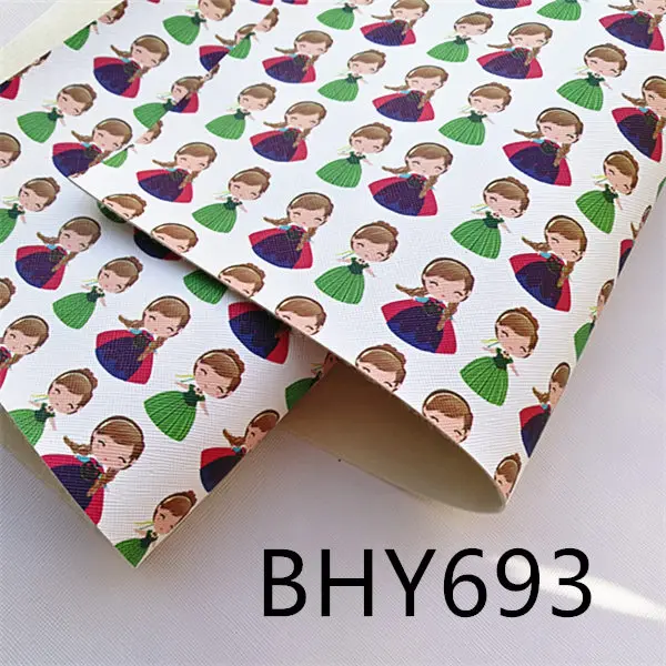20*33 см Милая принцесса А4 мультфильм печати искусственная кожа для DIY аксессуары BHY690
