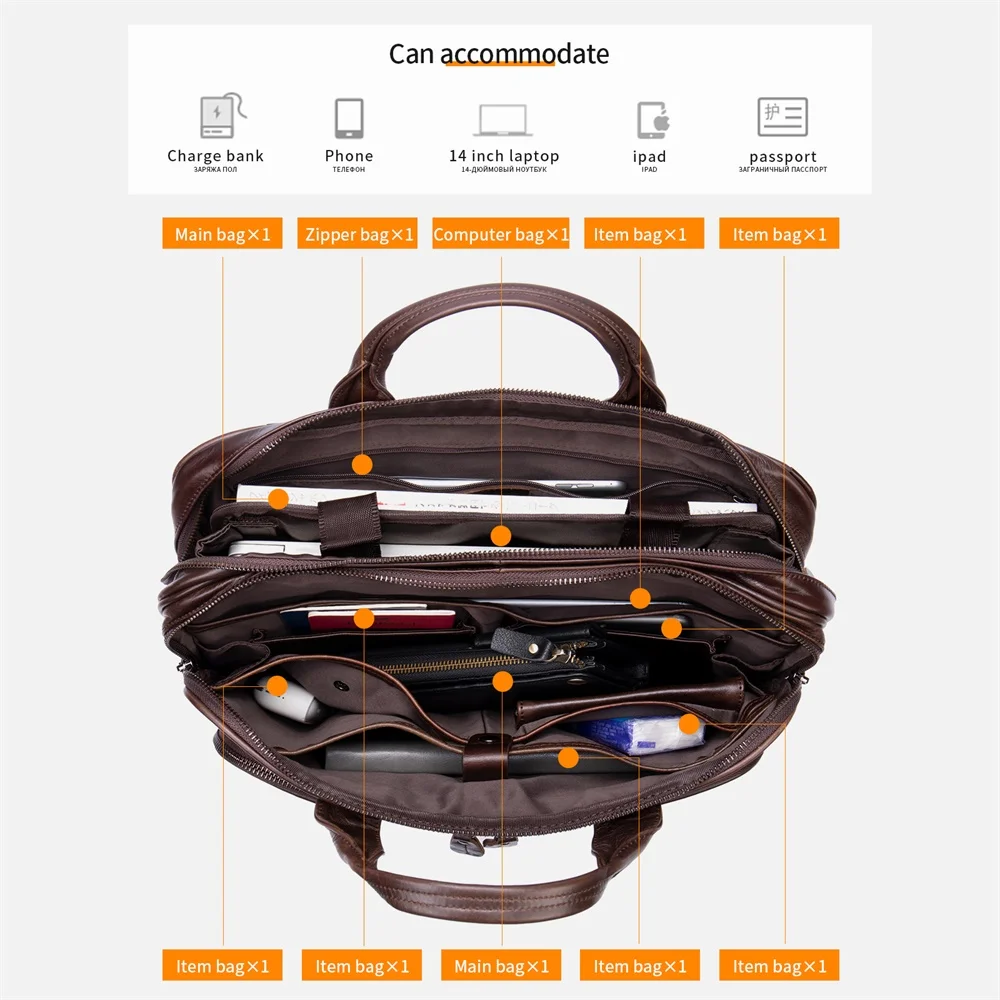 Портфель MVA из натуральной кожи для ноутбука мужские сумки мессенджеры через