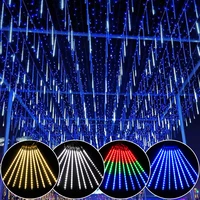 rain drop lights 8 tubes icicle snow falling fairy light led meteor shower lights holiday party decor christmas cascading lights