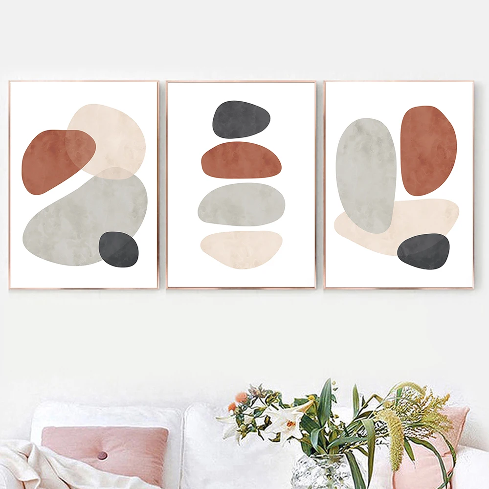 Абстрактная Форма Земли Терракотовая Художественная печать Богемская Картина