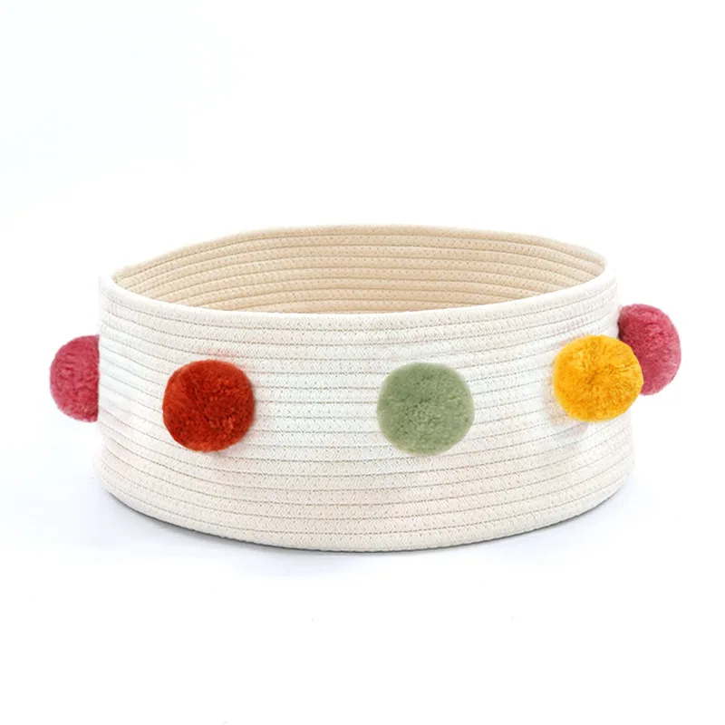 

Pet Cat Bed Basket Round With Stuffed Toys Indoor Kitty House Cute animal Warm Small For Cats Dogs Sleeping Mats Cat Cushion