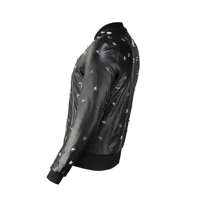 

Starbags pp leather men's clothing imitation leather PU skull Philip prang coat autumn and winter leisure fashion trim motorcycl