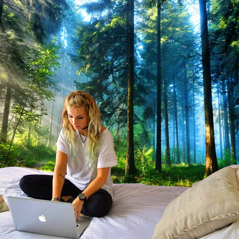 Настенный гобелен в стиле натурального леса настенное одеяло с принтом дешевое