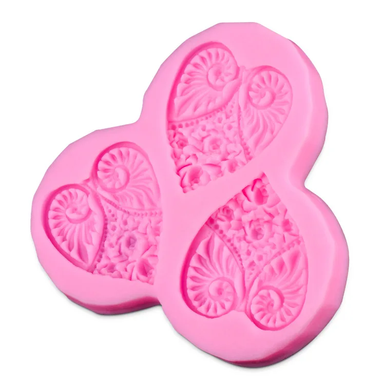 Новинка инструменты для украшения торта 3 сердца с цветами форма помадки
